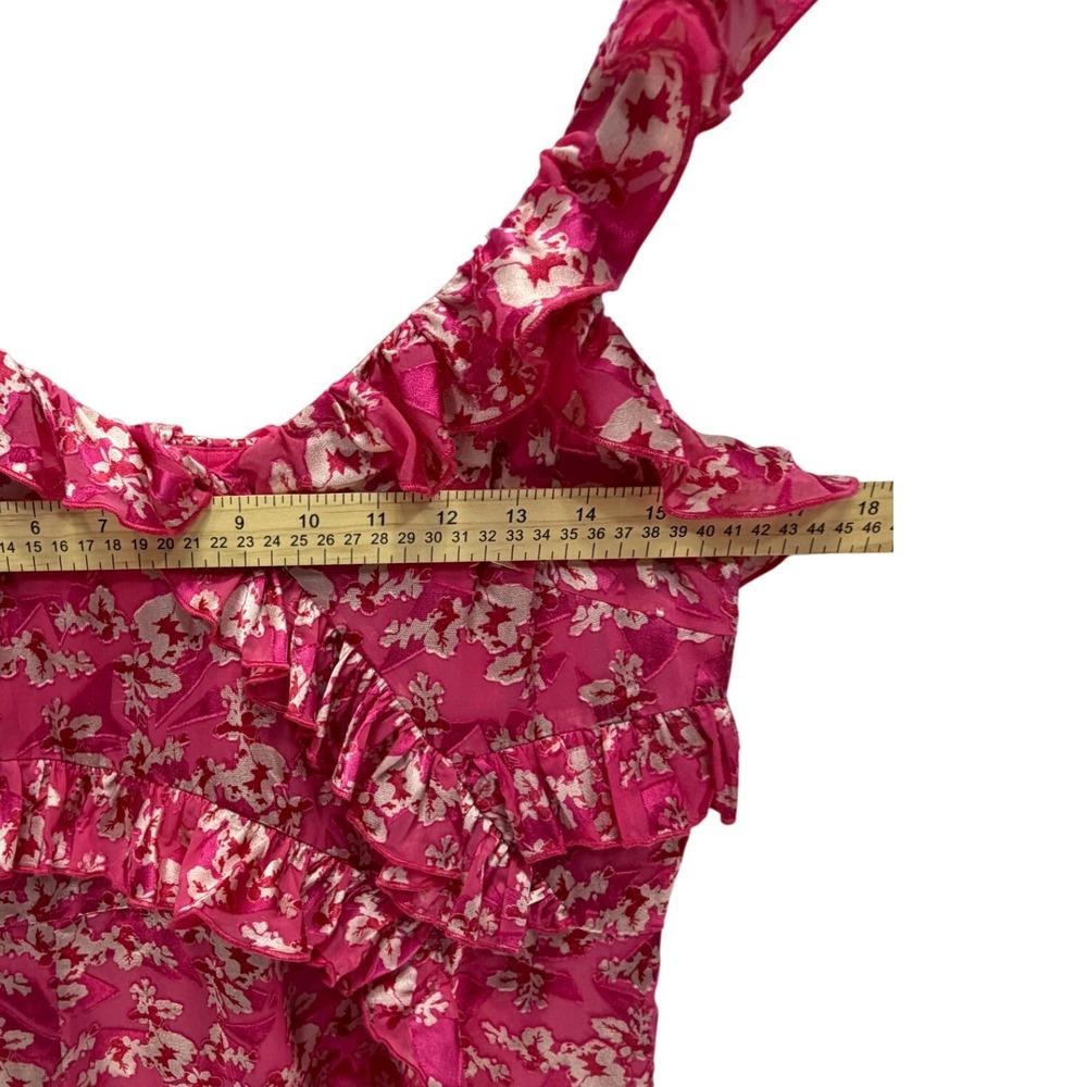 French Connection Pink Floral Ruffle Mini Dress - Picture 11 of 13